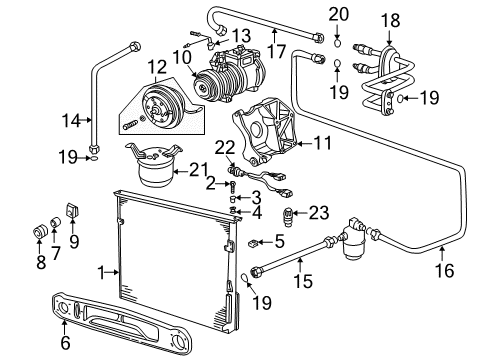 1999 BMW Z3 Air Conditioner Body Nut Diagram for 07129904231