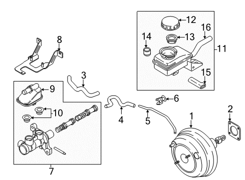 2011 Nissan Murano Dash Panel Components Hose-Booster Diagram for 47474-1AA0B