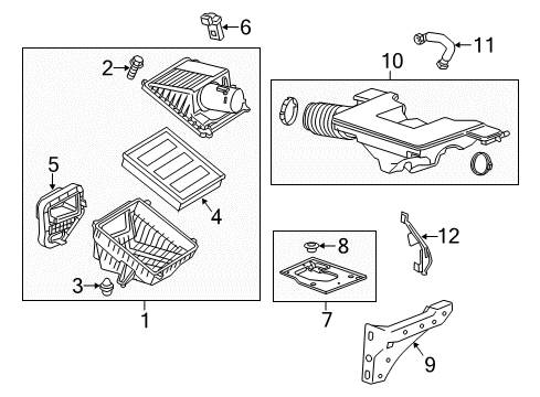 2016 Chevrolet Silverado 1500 Powertrain Control Air Cleaner Assembly Diagram for 23462040