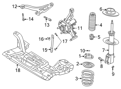 2004 Dodge Neon Front Suspension Components, Lower Control Arm, Stabilizer Bar Front Diagram for 4656091AF