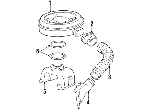 1984 Cadillac Eldorado Air Cleaner Element Diagram for 6424140