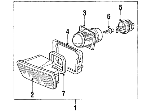 1988 BMW 635CSi Fog Lamps Spoiler Foglamp Kpl Diagram for 63121468163