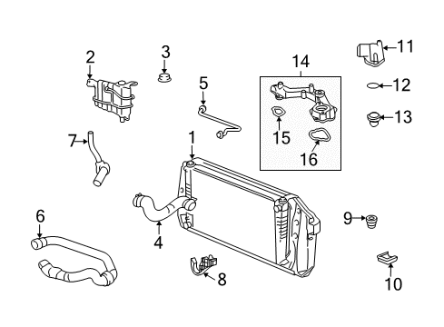 2008 Ford Expedition Radiator & Components Upper Hose Diagram for 7L1Z-8260-A