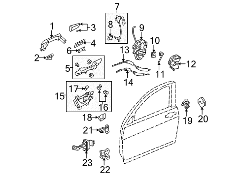2013 Acura TL Front Door Seat A, Passenger Side Diagram for 72146-TK4-A91