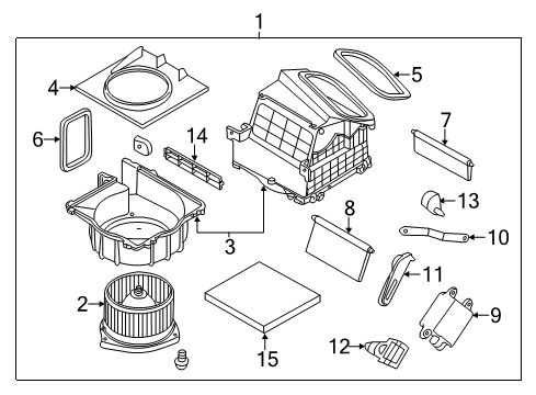 2009 Nissan 370Z Blower Motor & Fan Blower Assy-Front Diagram for 27200-CD00A