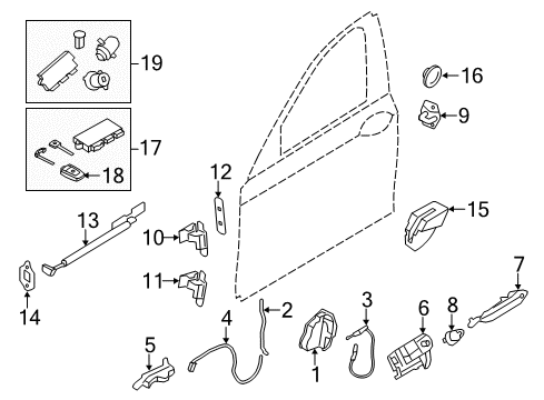 2013 BMW 760Li Front Door Right Upper Front Door Hinge Diagram for 41007203984