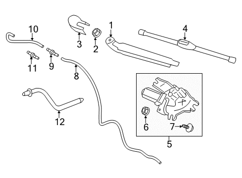 2013 Hyundai Elantra GT Wiper & Washer Components Cap-Rear Wiper Arm Diagram for 98812-A5000