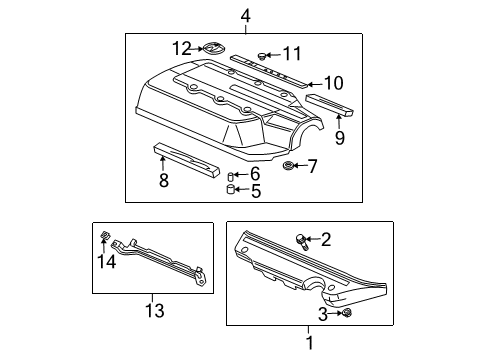 2003 Acura MDX Engine Appearance Cover Rubber A, Intake Manifold Cover Diagram for 17123-RDJ-A00