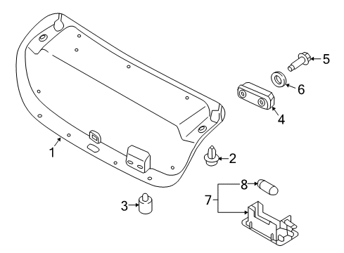 2015 Hyundai Sonata Bulbs Trim Trunk Lid Diagram for 81752-C2000-TRY