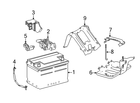 2018 Lexus LS500 Battery Clamp Sub-Assy, Battery Diagram for 74404-11010