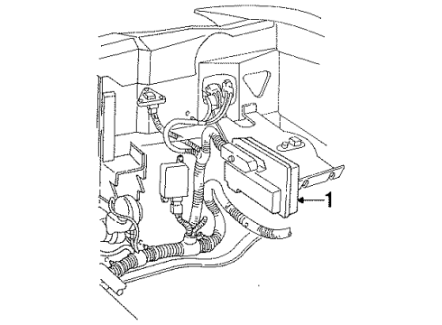 1996 Dodge Intrepid Powertrain Control Oxygen Sensor Diagram for 4605654