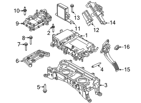 2021 Ford Mustang Mach-E Traction Motor Components Support Stud Diagram for -W712244-S450