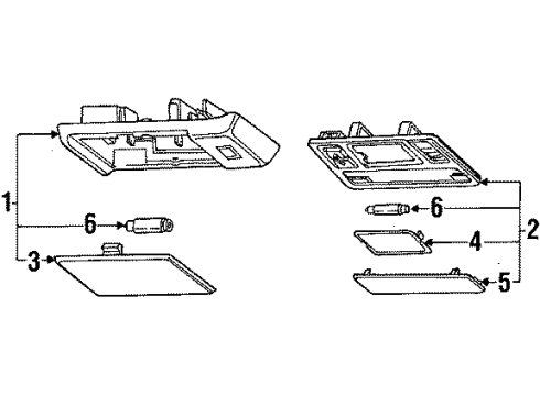 1987 Hyundai Excel Overhead Lamps Lamp Assembly-Room Diagram for 92800-21300-BV