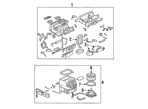 1989 Honda Prelude Blower Motor & Fan Heater Unit Assy. Diagram for 79100-SF1-A08