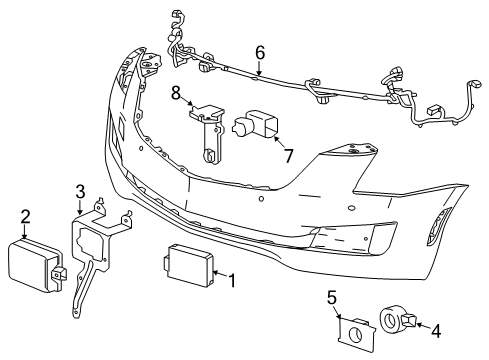 2016 Cadillac ATS Electrical Components - Front Bumper Harness Diagram for 23254875