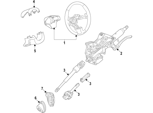 2020 Cadillac CT5 Steering Column & Wheel, Steering Gear & Linkage Steering Column Diagram for 23417131