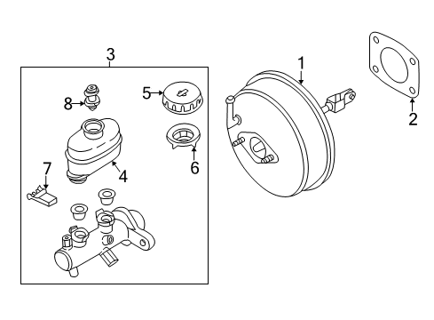 2000 Nissan Sentra Hydraulic System Piston Kit-Tandem Brake Master Cylinder Diagram for 46011-5M025