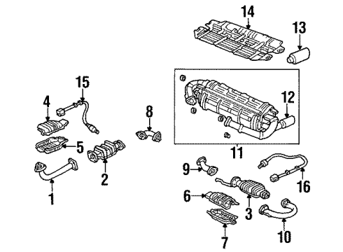 1995 Acura NSX Exhaust Components Cover, Rear Converter (Upper) Diagram for 18184-PR7-A30