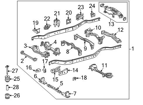 2022 Toyota Sequoia Frame & Components Frame Assembly Diagram for 51001-0C615