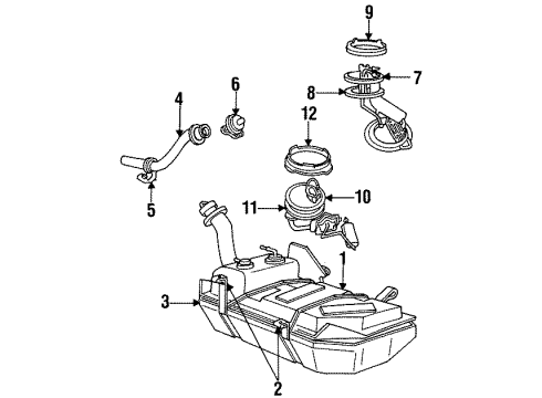1997 Ford Mustang Fuel Supply Fuel Pump Diagram for F8PZ-9A407-HB
