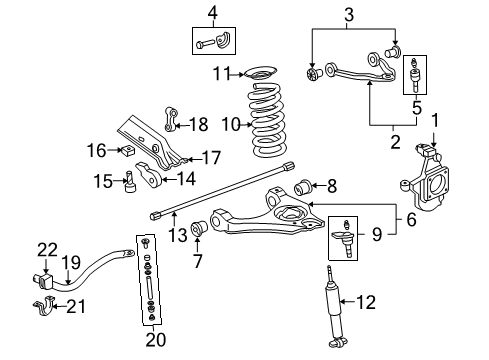 2007 GMC Sierra 1500 Suspension Components, Stabilizer Bar & Components Spring Upper Insulator Diagram for 15756770