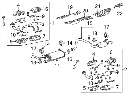2020 Toyota Land Cruiser Exhaust Components Converter & Pipe Diagram for 17410-38640