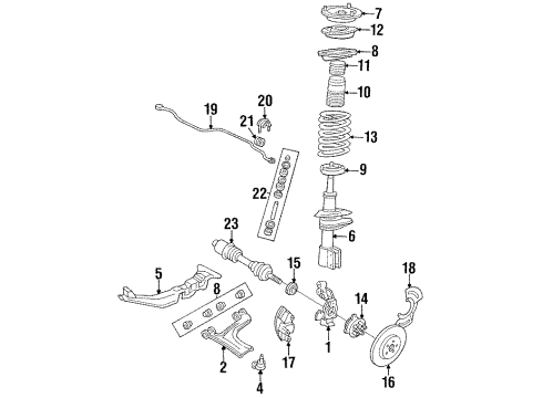 1987 Pontiac Grand Am Front Suspension Components, Axle Shaft, Lower Control Arm, Stabilizer Bar Boot Kit, Front Wheel Drive Shaft Cv Joint Diagram for 26059842