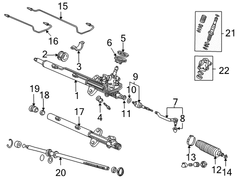2004 Honda Pilot Steering Column & Wheel, Steering Gear & Linkage Rack, Power Steering (Reman) Diagram for 06536-S9V-506RM