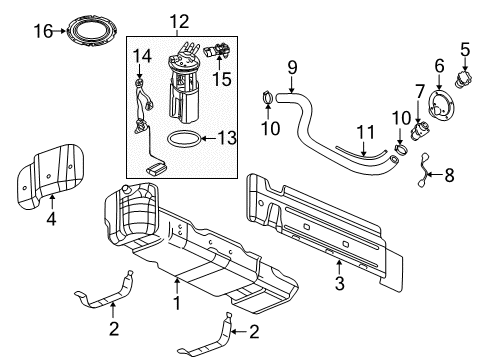 2004 Chevrolet Avalanche 1500 Fuel Supply Fuel Pump Diagram for 19331311