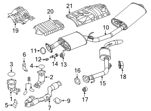 2013 Nissan Quest Exhaust Components Spring Special Diagram for 20074-3UB0A