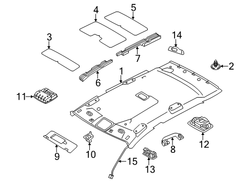 2011 Kia Sportage Interior Trim - Roof Pad-Roof No 2 Diagram for 853053W100