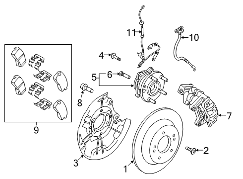 2020 Hyundai Kona Anti-Lock Brakes Hydraulic Abs Module Diagram for 58910-J9000