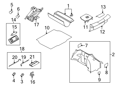 2007 Nissan Versa Interior Trim - Rear Body Jack Complete Diagram for 99550-EL06C