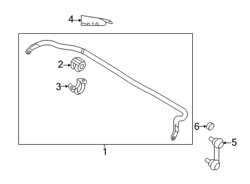 2012 Hyundai Genesis Stabilizer Bar & Components - Front Protector, RH Diagram for 54891-3M000