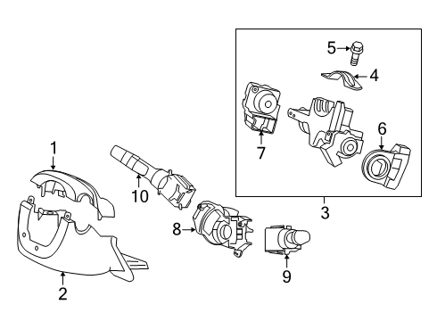 2018 Honda Civic Switches Lock Assy., Steering Diagram for 06351-TEA-991