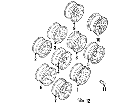 2002 Isuzu Rodeo Wheels Wheel Disc Diagram for 8-97287-189-2