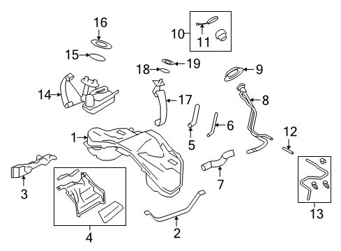 2012 Nissan GT-R Senders Protector-Fuel Tank Diagram for 17285-JF01A