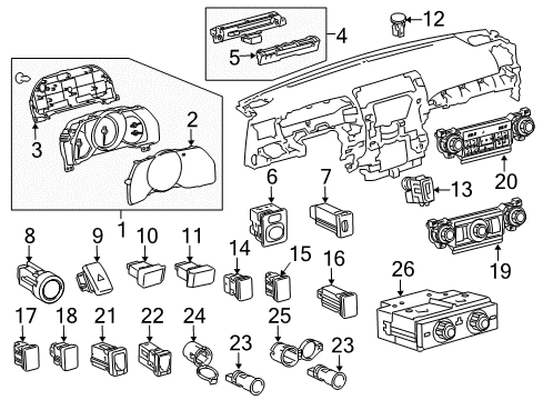 2010 Toyota 4Runner Cluster & Switches, Instrument Panel Cylinder & Keys Diagram for 69056-42100