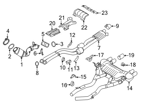 2020 BMW M2 Exhaust Components Rear Muffler With Exhaust Flap Diagram for 18308071806