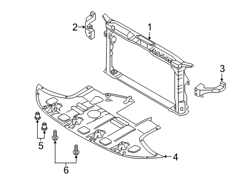 2020 Hyundai Veloster N Radiator Support Carrier Assembly-Front End Module Diagram for 64101-K9000