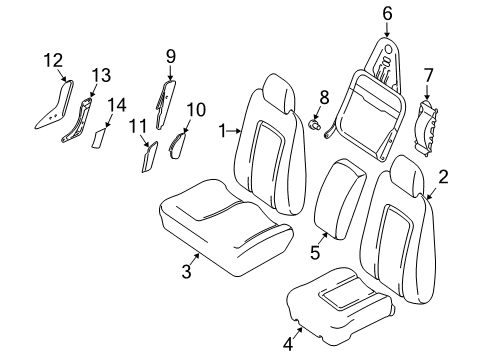 2006 Ford Expedition Front Seat Components Seat Cushion Pad Diagram for 4L1Z-7862900-CAA