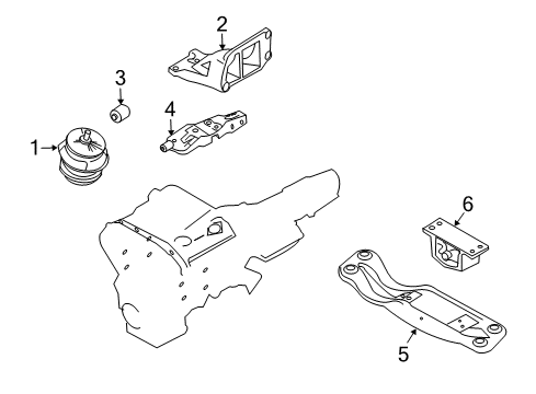 2010 Infiniti M35 Engine & Trans Mounting Bracket - Engine Mounting Diagram for 11272-EG30A