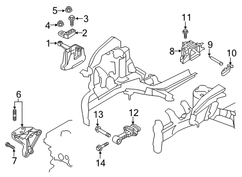 2022 Kia Forte Engine & Trans Mounting Bracket Assy-Roll Ro Diagram for 21950M6350