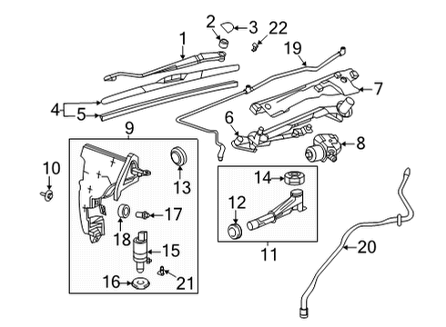 2020 Cadillac CT4 Wiper & Washer Components Washer Reservoir Diagram for 84964546