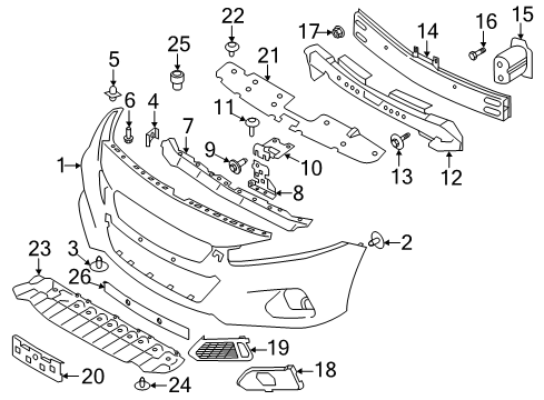 2020 Nissan Altima Front Bumper Bracket-Front Bumper Side, RH Diagram for 62224-JG000