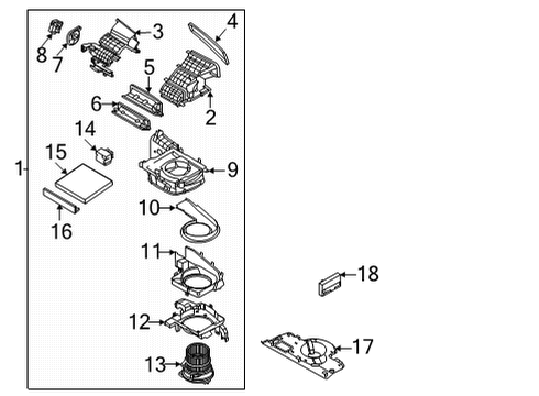 2021 Kia Sorento Blower Motor & Fan Cover Assembly-Air Filter Diagram for 97129-P2000