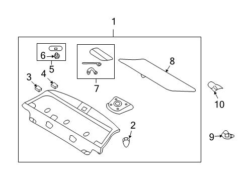 2008 Kia Optima Interior Trim - Rear Body Trim Assembly-Package Tray Diagram for 856102G030J7