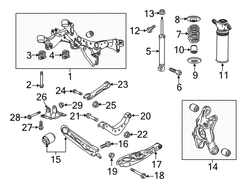 2020 Buick Envision Rear Suspension, Lower Control Arm, Upper Control Arm, Stabilizer Bar, Suspension Components Bracket Bolt Diagram for 11610916
