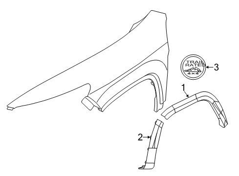 2016 Jeep Cherokee Exterior Trim - Fender Molding-Wheel Opening Flare Diagram for 1YW28RXFAD