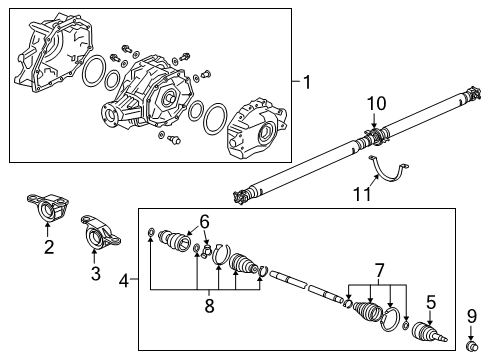 2019 Honda Passport Axle & Differential - Rear Joint Set, Outboard Diagram for 42330-TG7-305